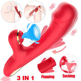Flapping Rabbit Sucker Vibrator Tapping G-Spot Massager Dildo Sex Toys For Women