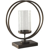 Ashley Jalal Metal and Glass Candle Holder in Antique Gold