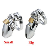 Metal Padlock Chastity Device Binding Ring Locking Cage for Male Adult Game