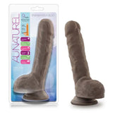 Blush Au Naturel-9'' Dual Density Dildo-Suction Cup-Harness-Waterproof-Chocolate