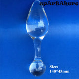 140*45mm Glass Dildo Vagina Masturbation Stimulator Anal Plugs for Woman Sex Toy