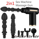 2in1 Sex Machine Fascia Massage Gun Sex Toys for Love Dildo Penis Masturbation