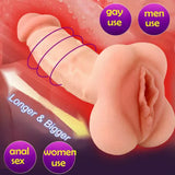 Dual Use Dildo Sleeve Realistic Vagina Penis Sex-Toy for Couples Men Women Gay