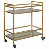 Signature Design by Ashley Kailman Metal and Glass Bar Cart in Gold