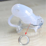 New Small Male Silicone Chastity Device Cage with Fixed Resin Ring Adult Binding