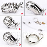 Steel Cage Chastity Devices with New Style Ring 4 Locking Lockdown Tool Adult