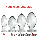 Huge Egg Dildo Crystal Glass Butt Plug Glass Vagina Ball Dilator Anal Sex Toys