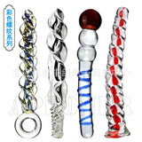 Threaded Crystal Dildo Female Masturbator Anal Expansion Clear Glass Anal Plug