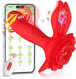 Rose Toy for Woman Pleasure Vibrating, Wiggling Wearable Panty Vibrator with App