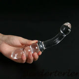 Sex Toys for Women G-spot Clit Stimulate Dildo Massager Wand Glass Double Head