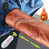 Heating Thrusting Realistic Dildo Vibrator Wireless Remote Silicone Big Penisv