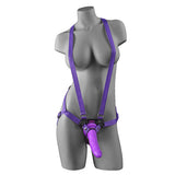 Dillio 7 inches Strap On Suspender Harness Set Purple